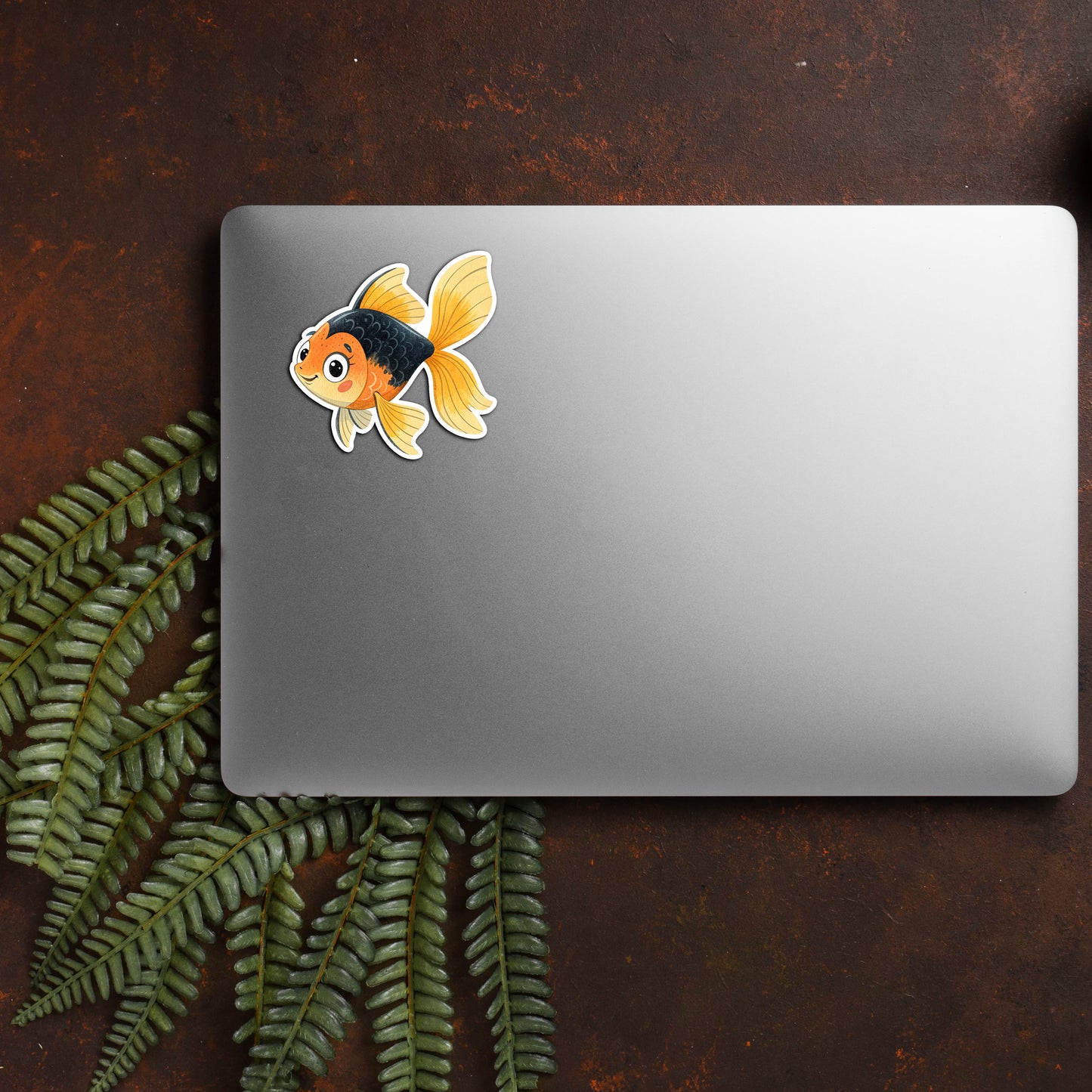 Cute Goldfish Sticker – Waterproof Vinyl Watercolor Fish Decal for Laptops, Water Bottles & Journals