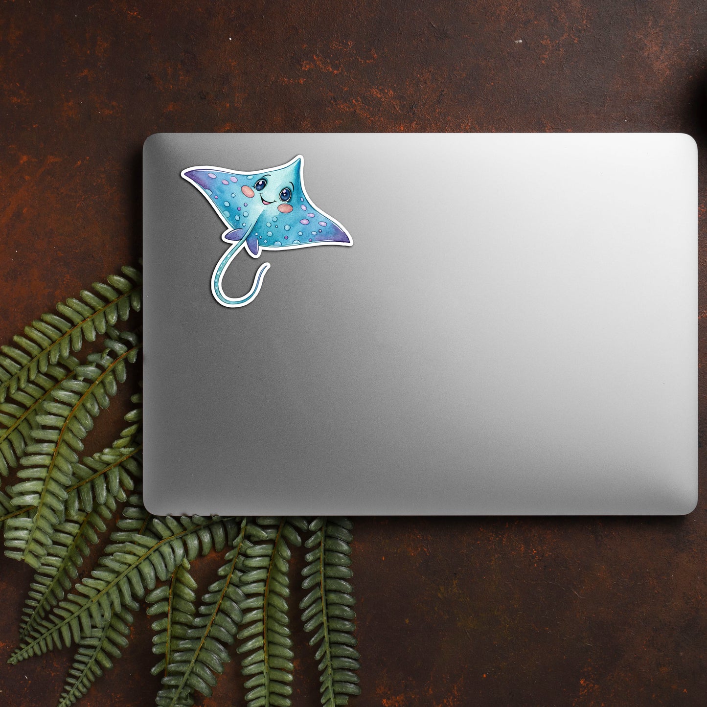 Cute Stingray Sticker – Waterproof Vinyl Watercolor Sea Ray Decal for Laptops, Water Bottles & Journals