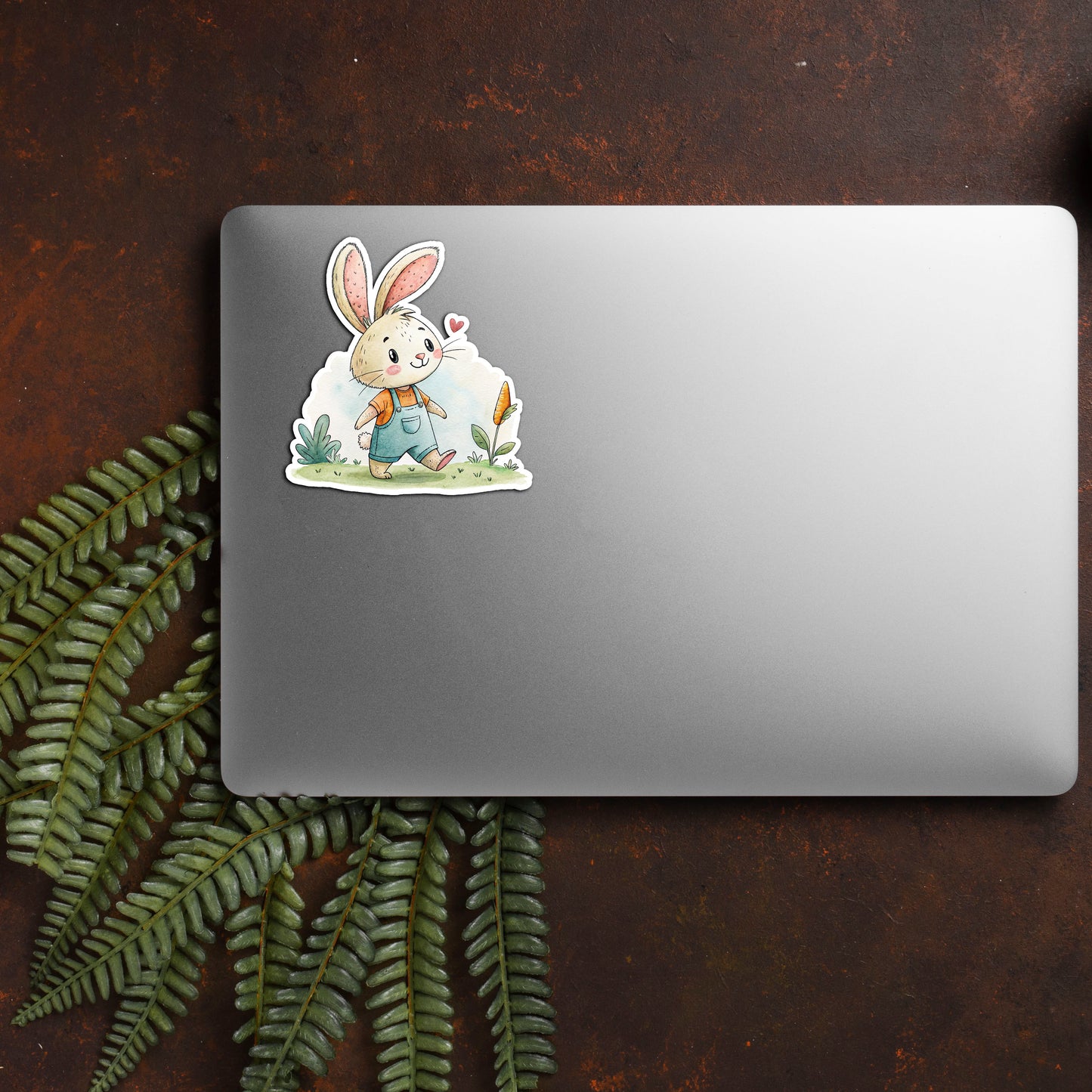 Cute Bunny Sticker – Waterproof Vinyl Watercolor Rabbit Decal for Laptops, Water Bottles & Journals