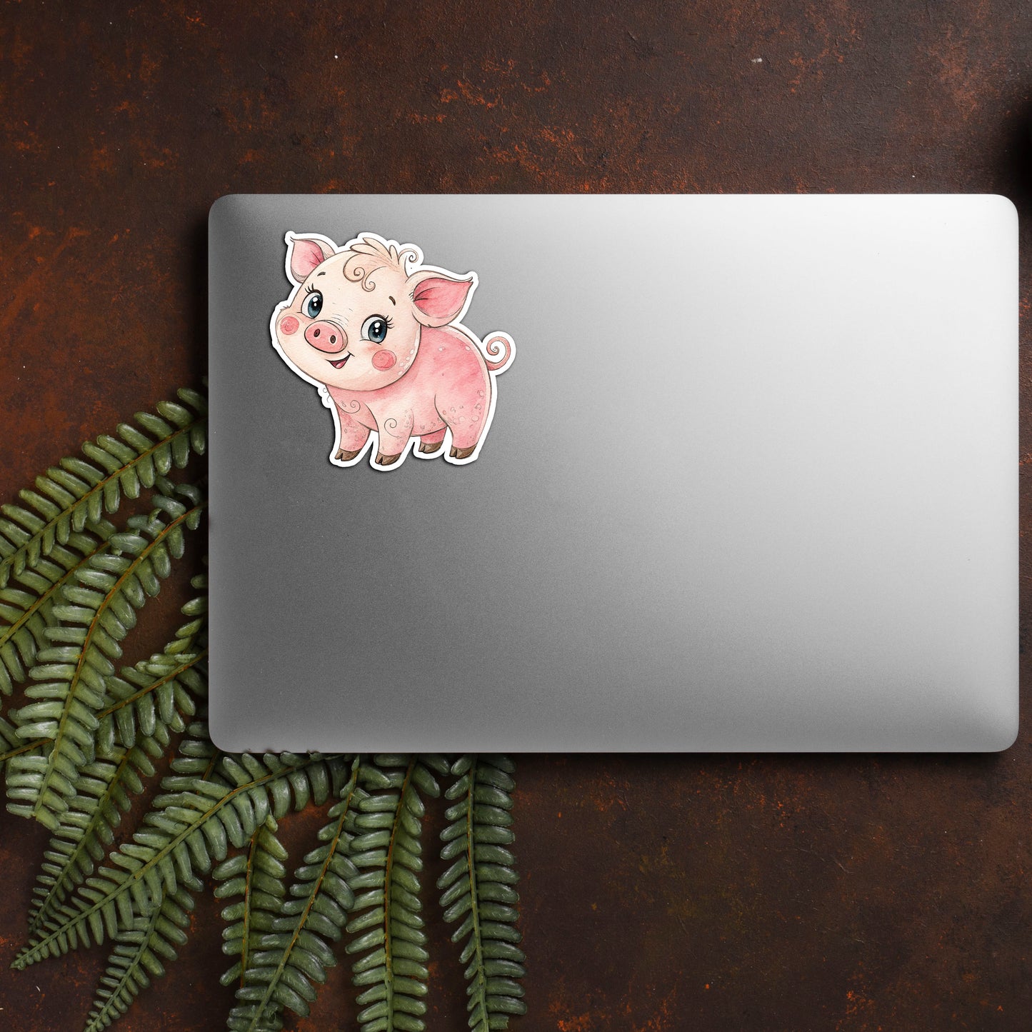 Cute Pig Sticker – Waterproof Vinyl Watercolor Piglet Decal for Laptops, Water Bottles & Journals