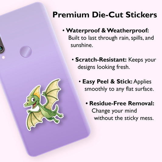 green pterodactyl sticker