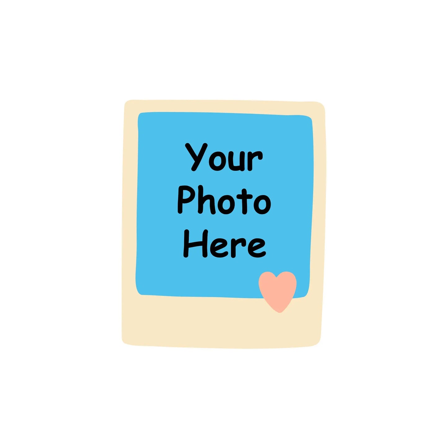 Custom Polaroid Photo Sticker with Heart SAY Stickers Studio