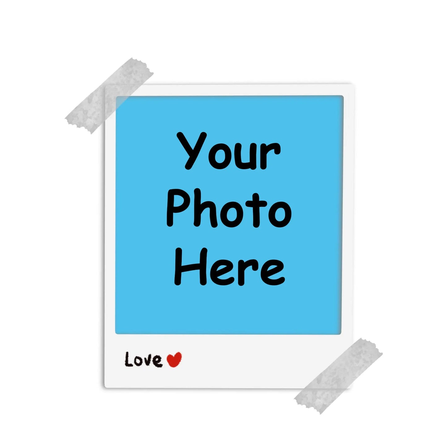 Custom Polaroid Photo Sticker with Love & heart SAY Stickers Studio