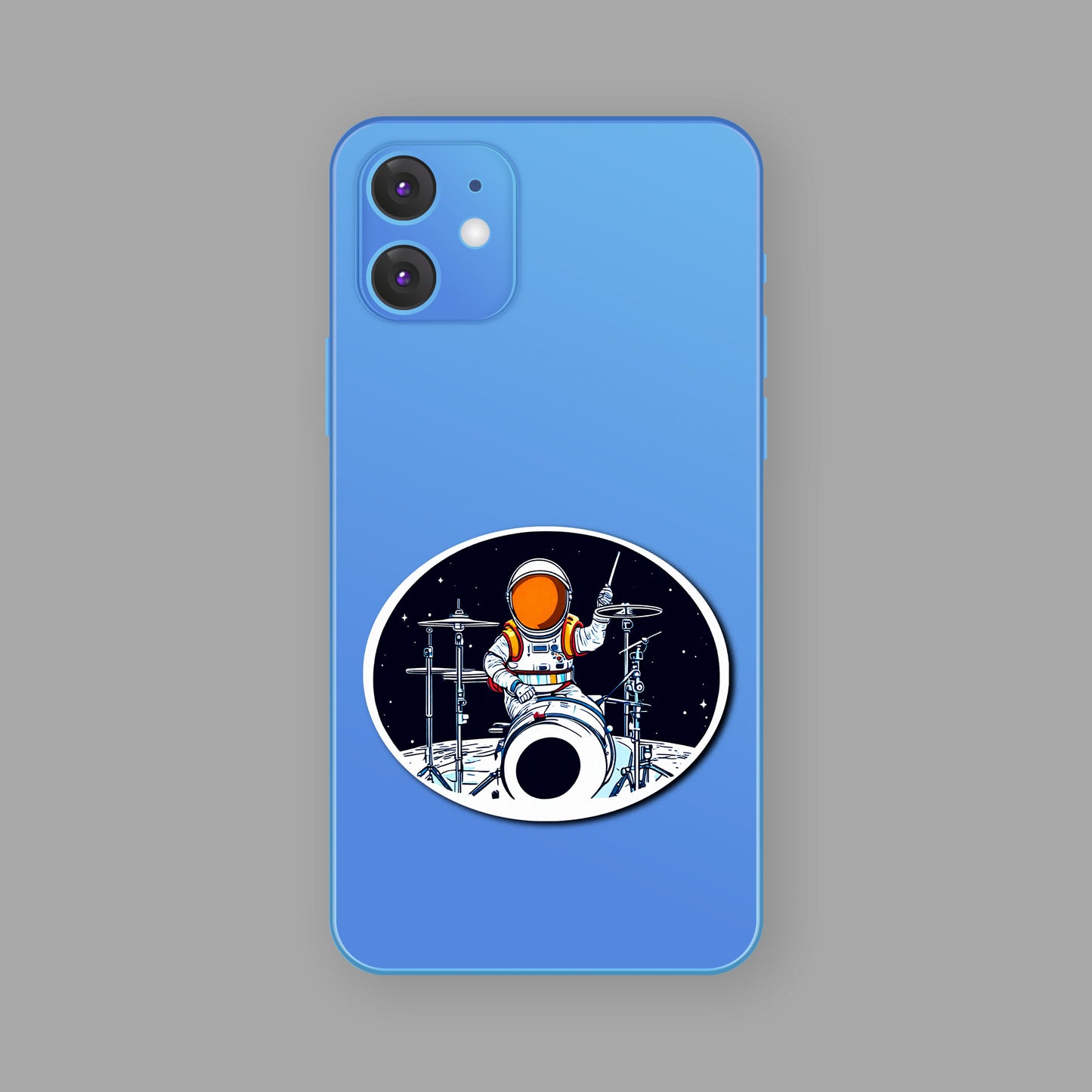 Astronaut Drummer Stickers for Laptop - Space-Themed Vinyl Decals Set of 5