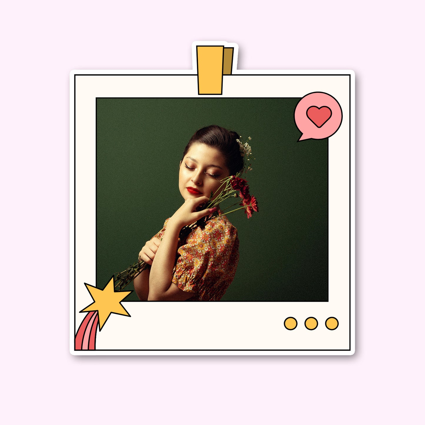 Your Photo, Your Polaroid – Custom Heart Sticker