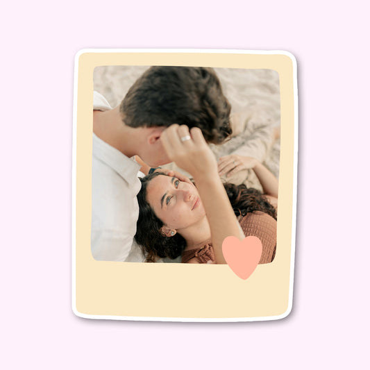 Custom Polaroid Photo Sticker with Heart