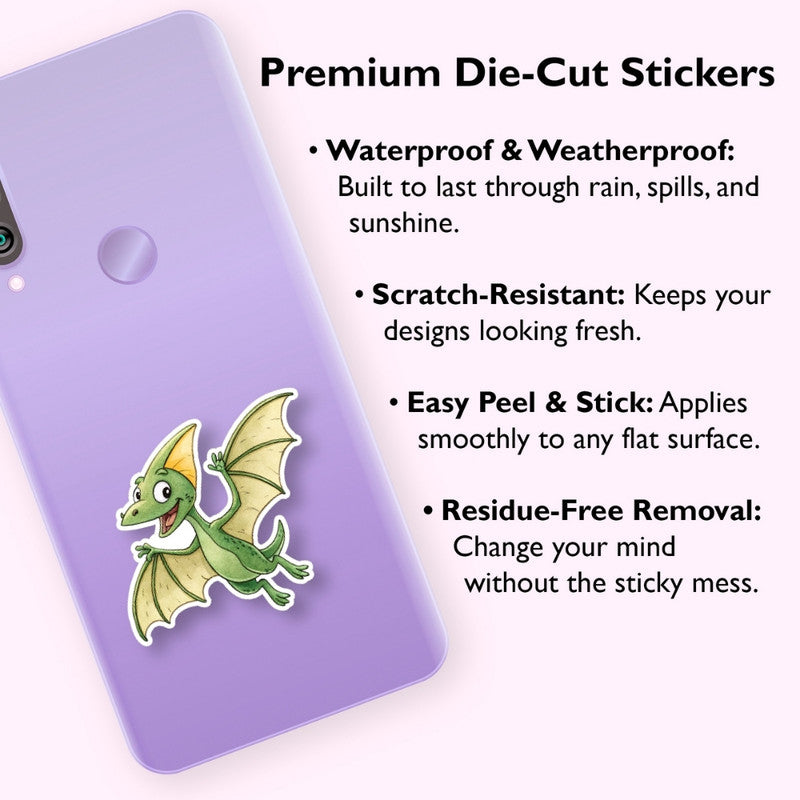 green pterodactyl sticker