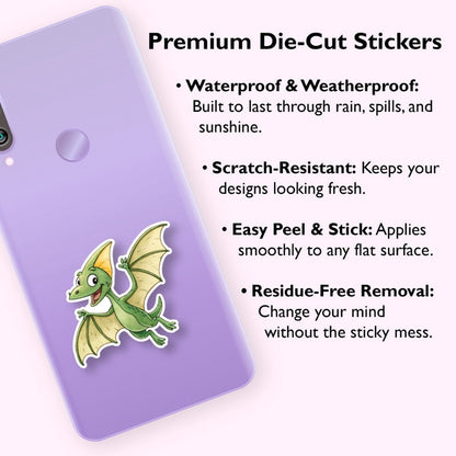 green pterodactyl sticker