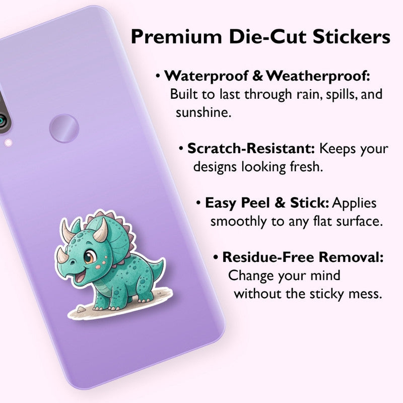 teal dinosaur decal