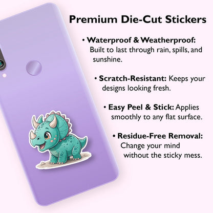 teal dinosaur decal
