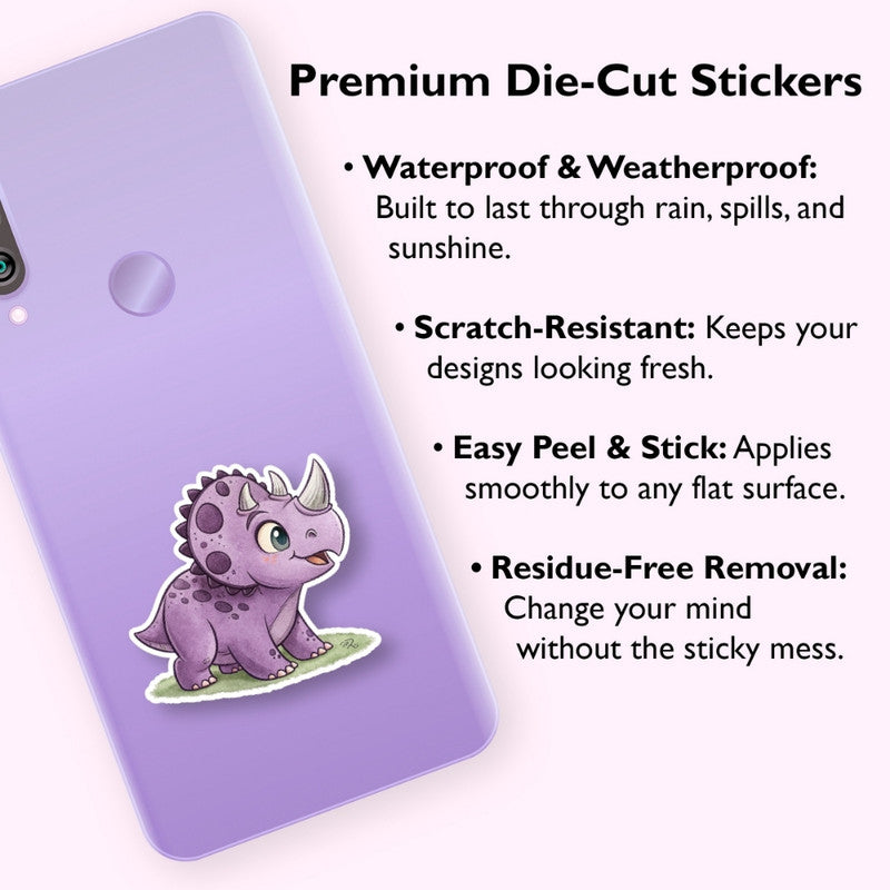 purple dinosaur sticker