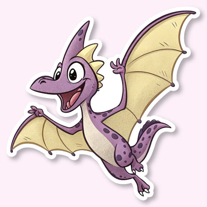 purple pterodactyl sticker