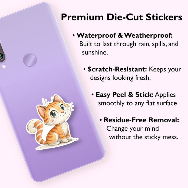 watercolor cat sticker