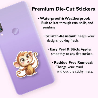 watercolor monkey sticker
