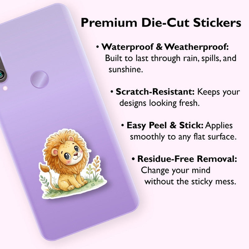 watercolor lion sticker