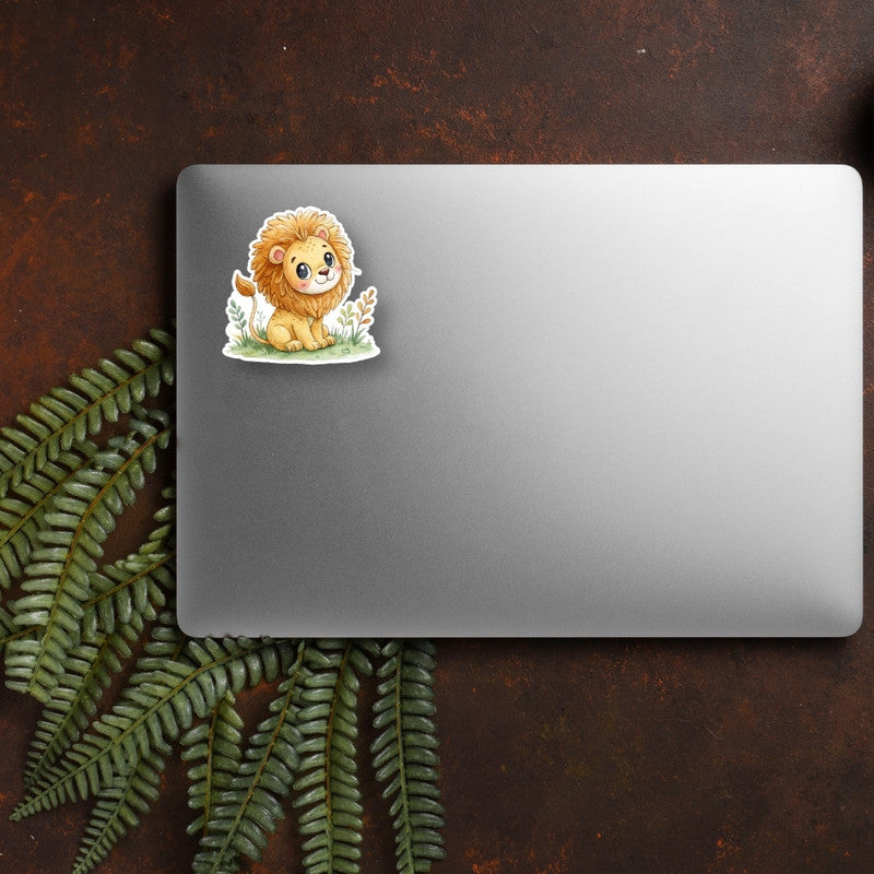 Cute Lion Cub Watercolor Sticker