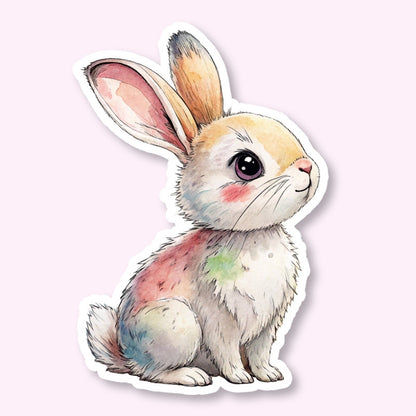 watercolor bunny sticker