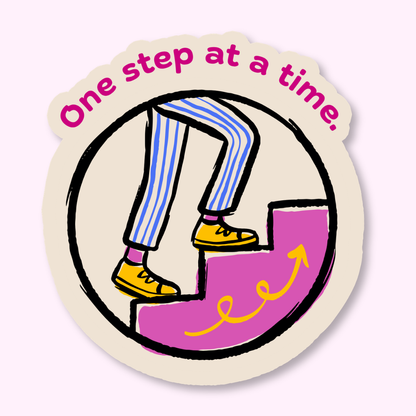 One Step at a Time Motivational Sticker