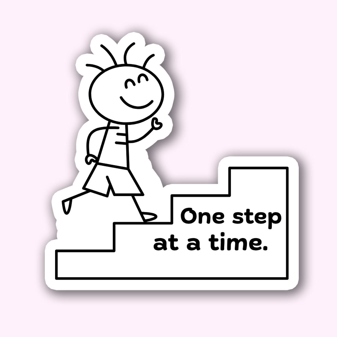 One Step at a Time Minimal Sticker