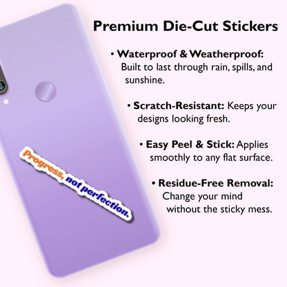 Progress Over Perfection Aesthetic Sticker
