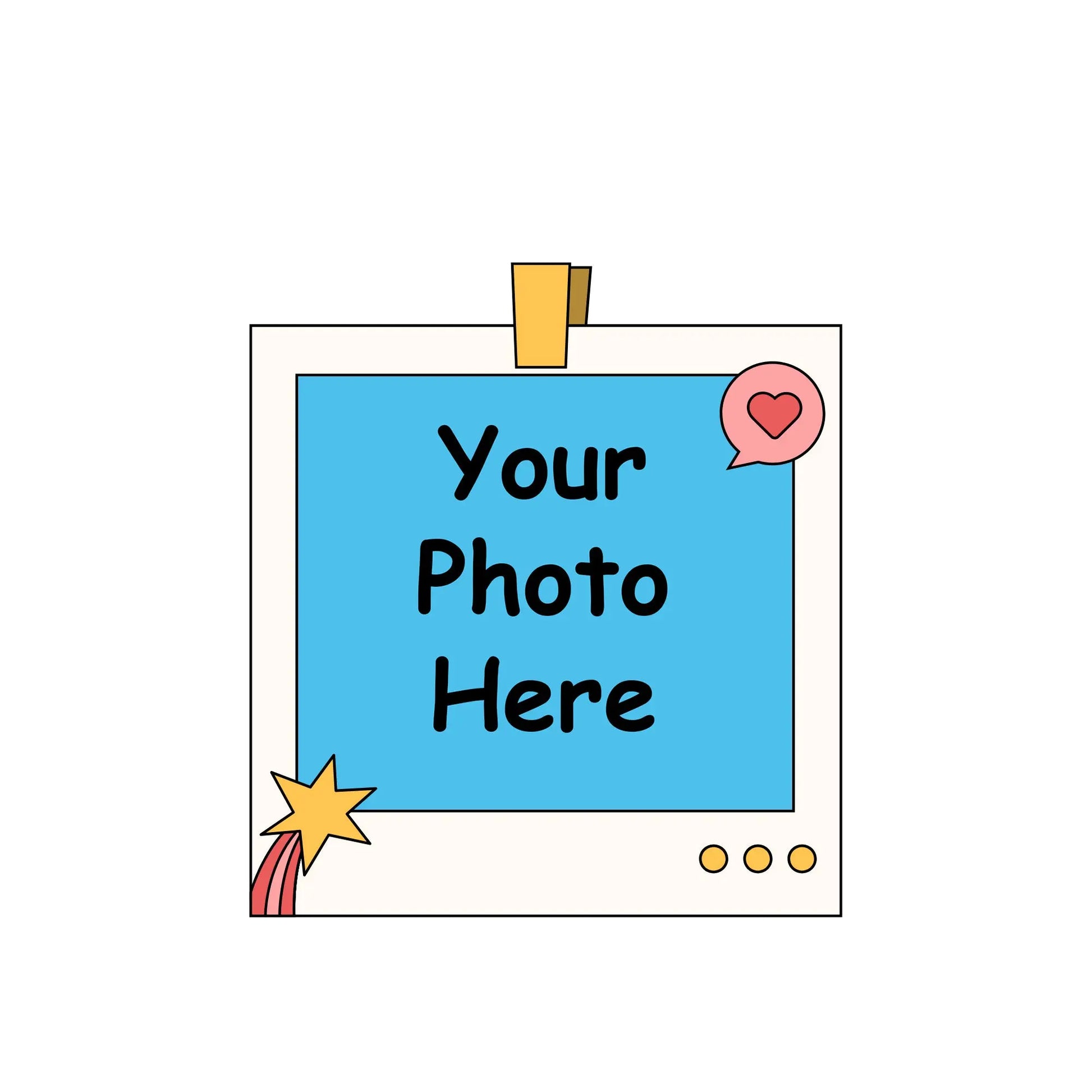 Your Photo, Your Polaroid – Custom Heart Sticker SAY Stickers Studio