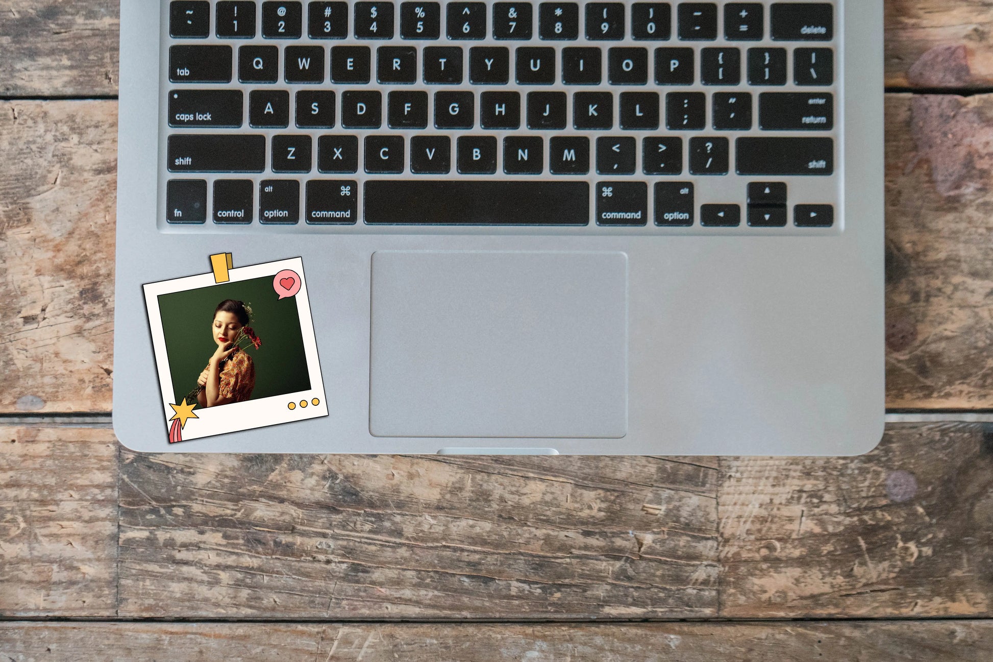 Your Photo, Your Polaroid – Custom Heart Sticker SAY Stickers Studio