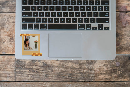 Rustic Brown Frame Custom Photo Sticker – Add Your Photo - SAY Stickers Studio